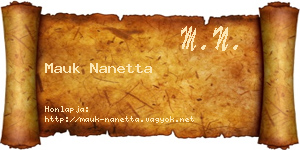 Mauk Nanetta névjegykártya